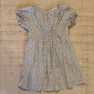 Floral Kids Dress in Blue and Red